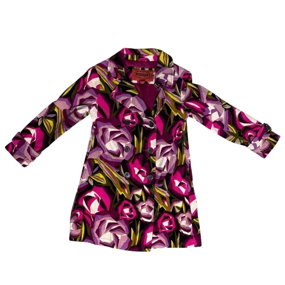 Missoni Multicolor Floral Pea Coat Size XL Girls